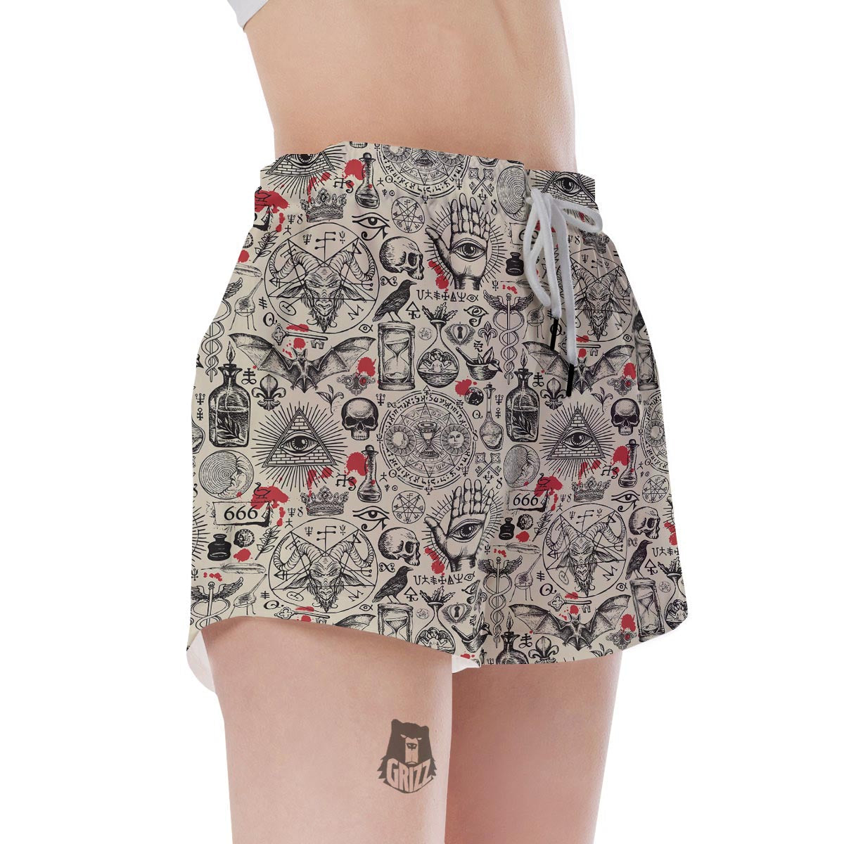Freemason Satanic Gothic Witch Women's Shorts-grizzshop