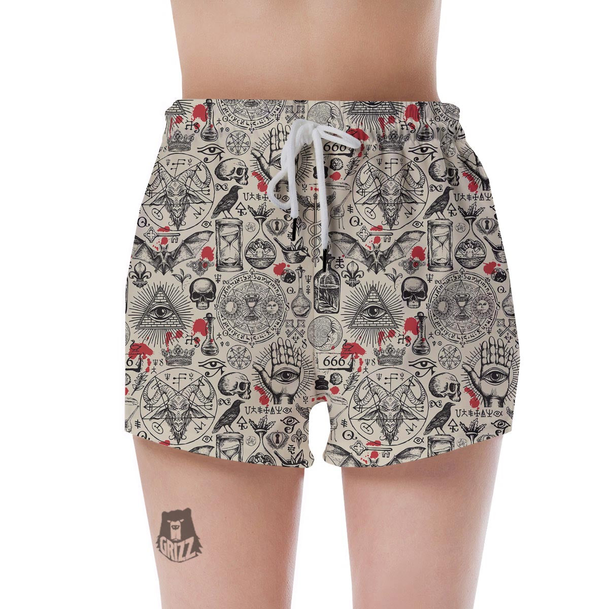 Freemason Satanic Gothic Witch Women's Shorts-grizzshop