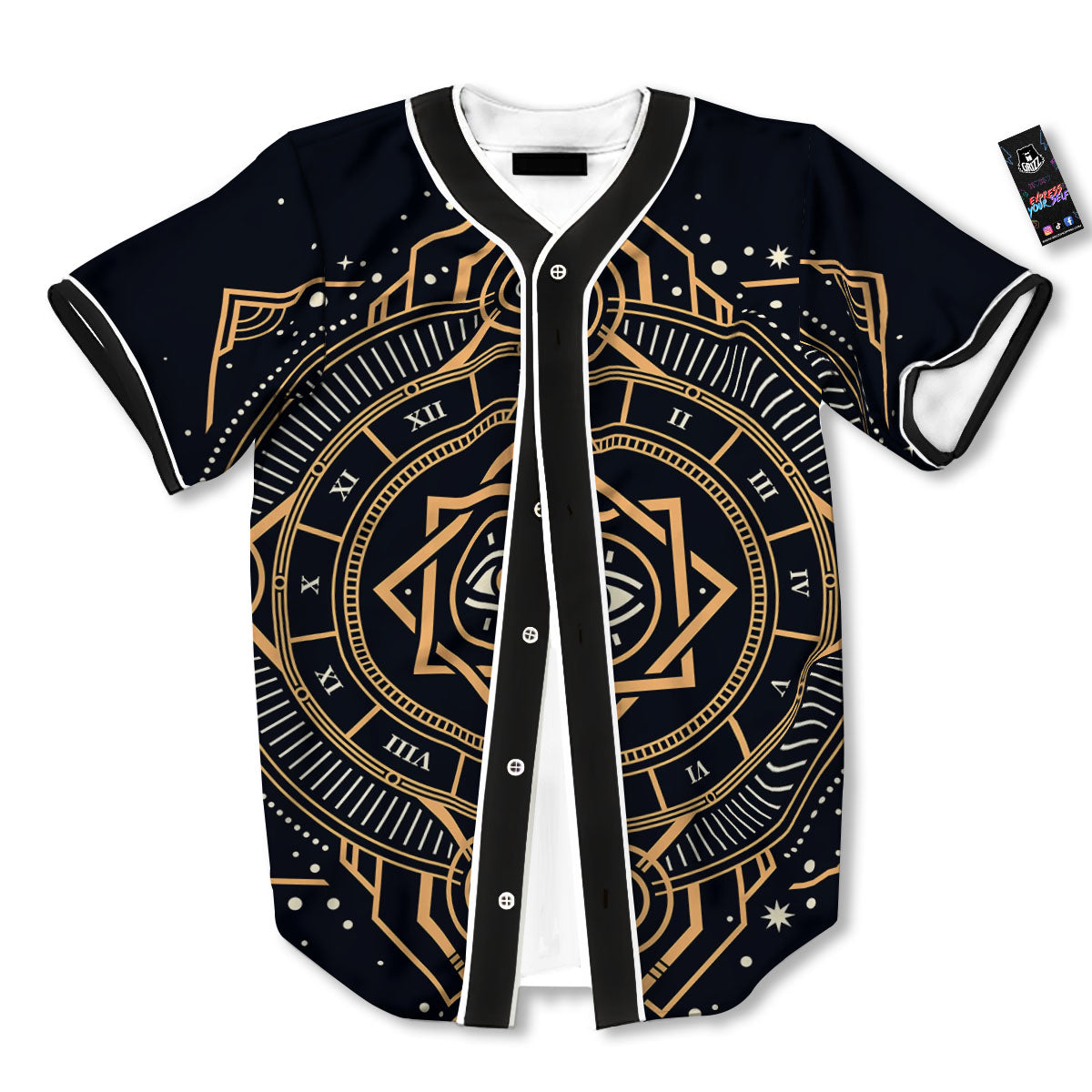 Freemasonry Masonic Eye Print Baseball Jersey-grizzshop