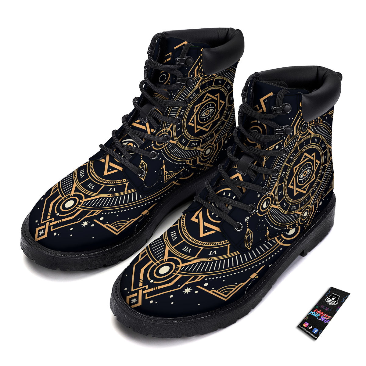 Freemasonry Masonic Eye Print Boots-grizzshop
