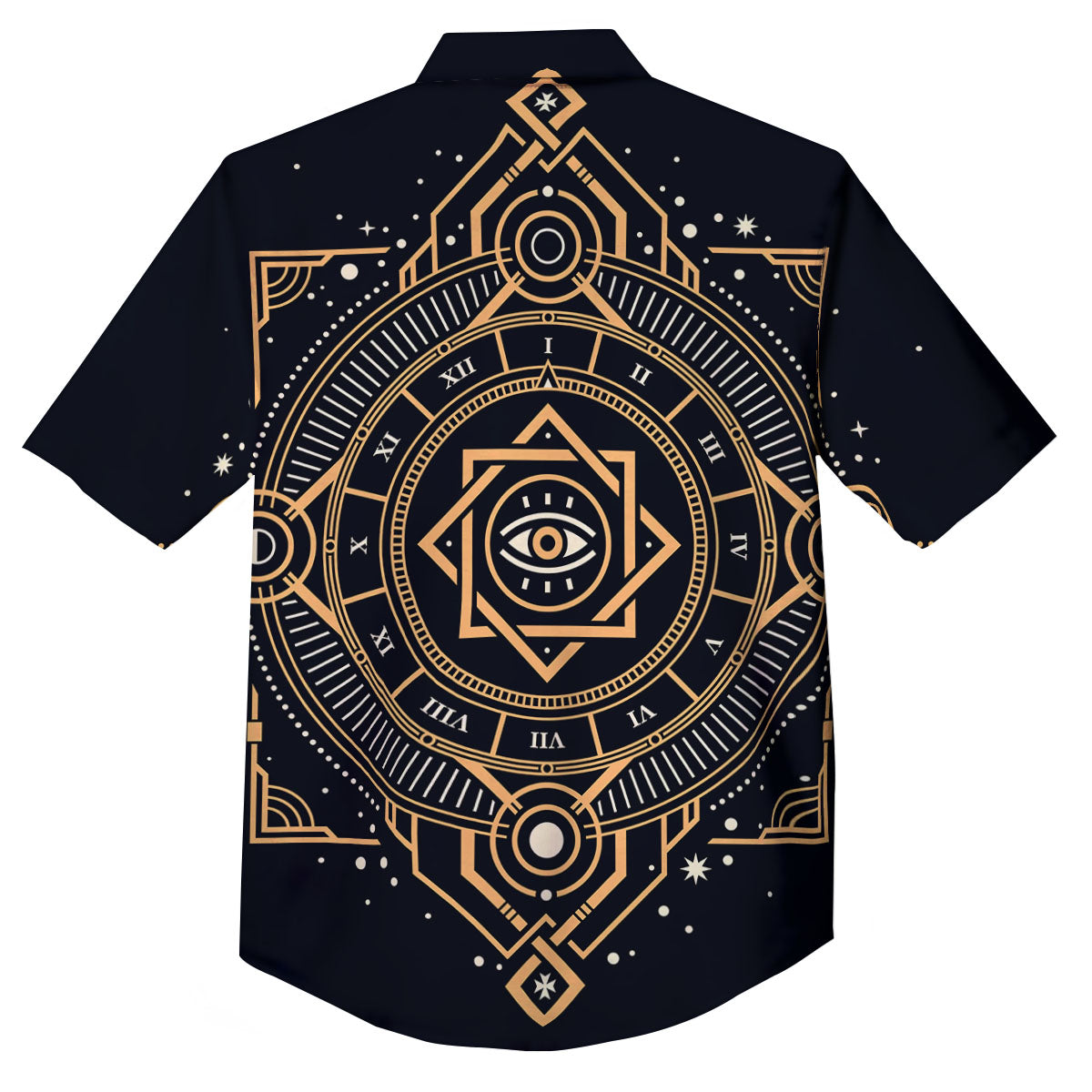 Freemasonry Masonic Eye Print Button Up Shirt-grizzshop