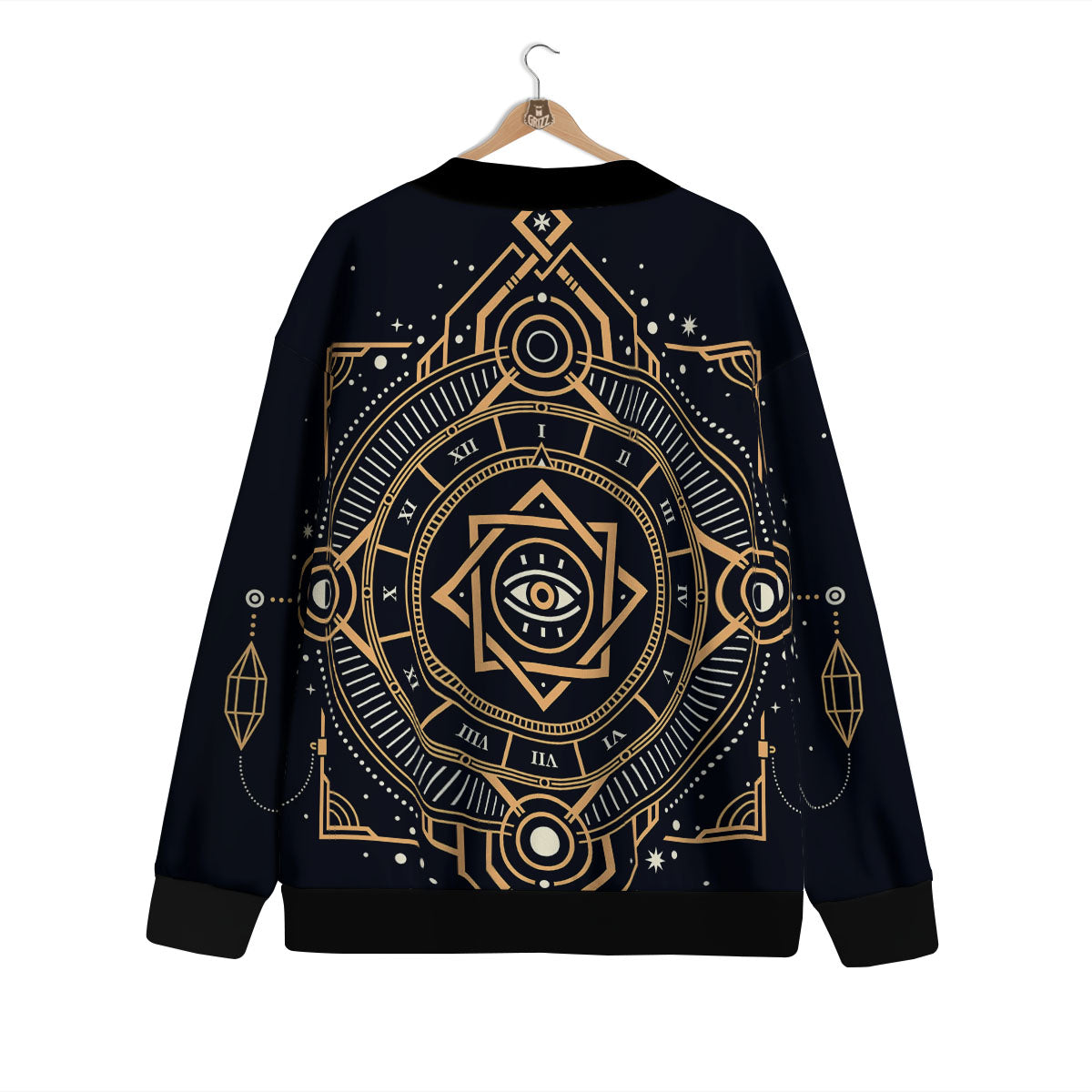 Freemasonry Masonic Eye Print Cardigan-grizzshop