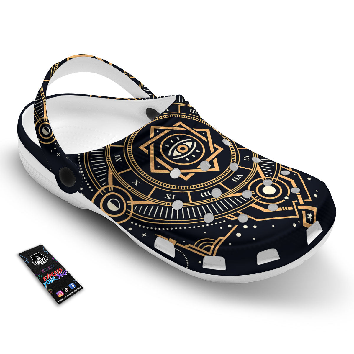 Freemasonry Masonic Eye Print Clog-grizzshop