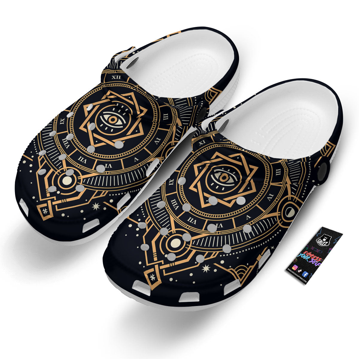 Freemasonry Masonic Eye Print Clog-grizzshop