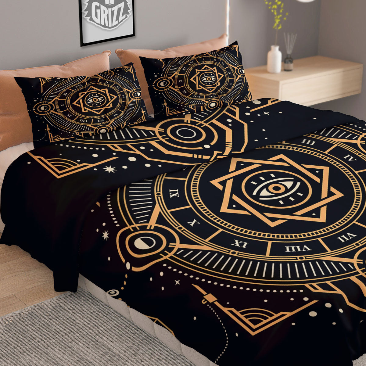 Freemasonry Masonic Eye Print Duvet Cover Bedding Set
