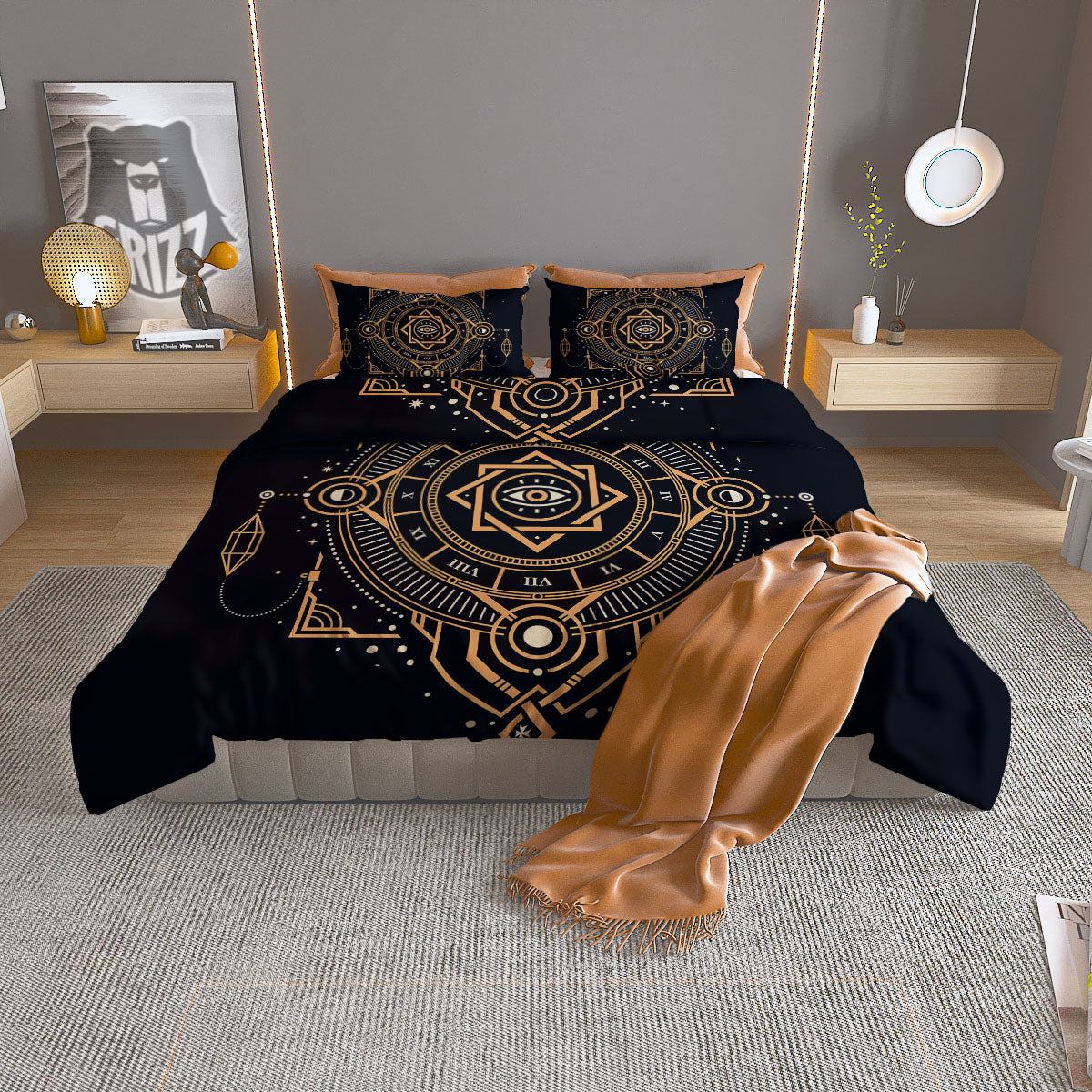 Freemasonry Masonic Eye Print Duvet Cover Bedding Set