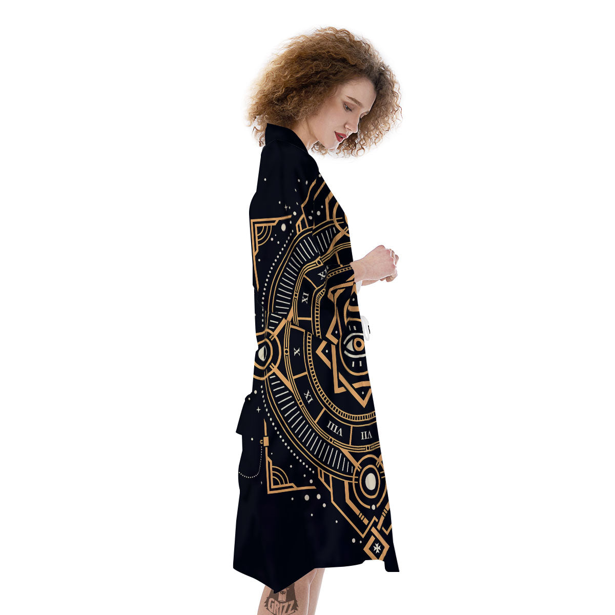 Freemasonry Masonic Eye Print Kimono-grizzshop