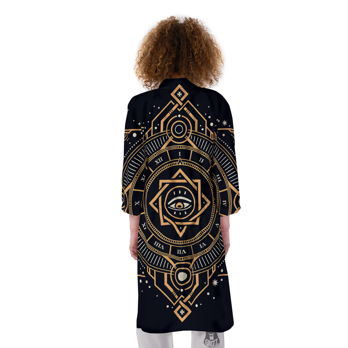 Freemasonry Masonic Eye Print Kimono-grizzshop
