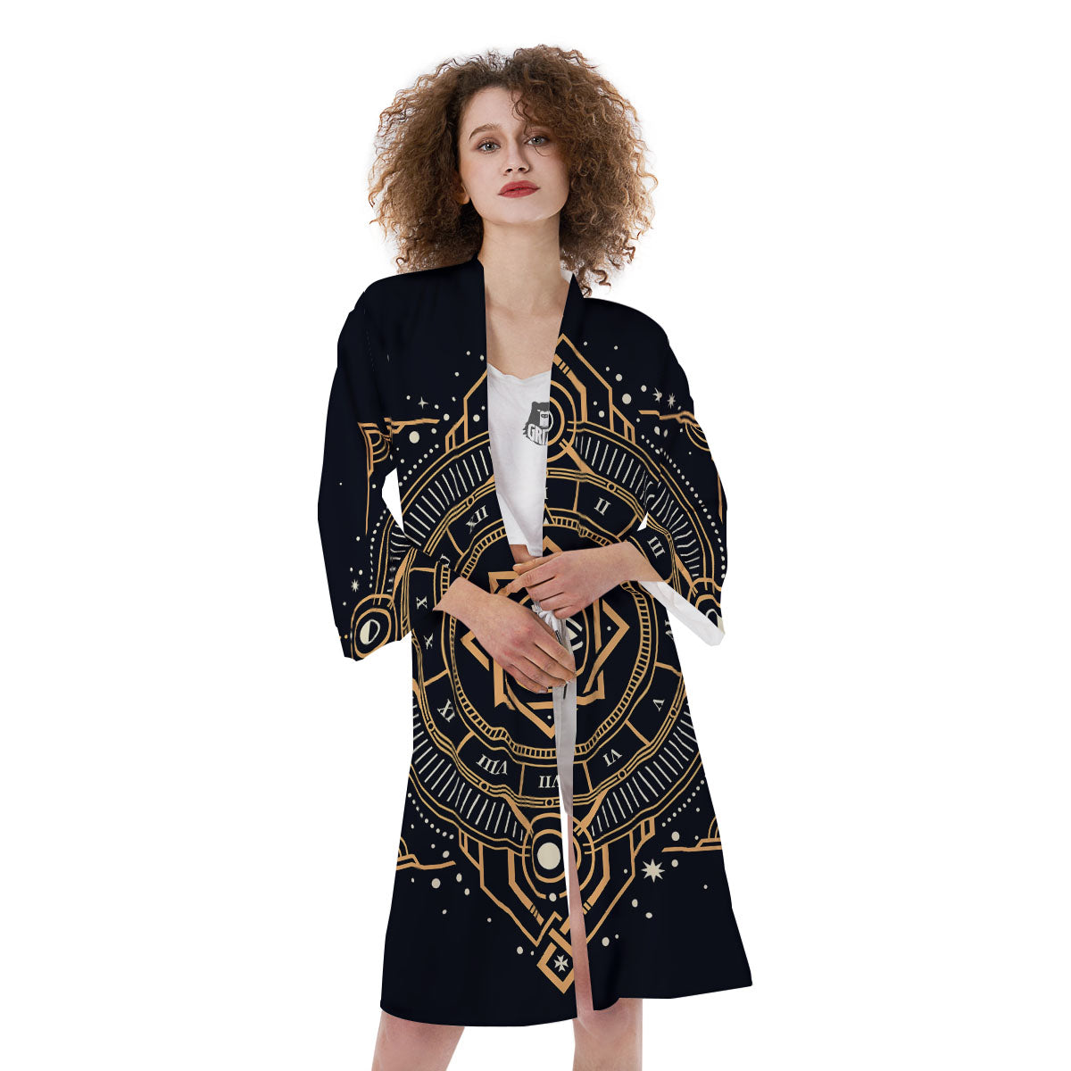 Freemasonry Masonic Eye Print Kimono-grizzshop