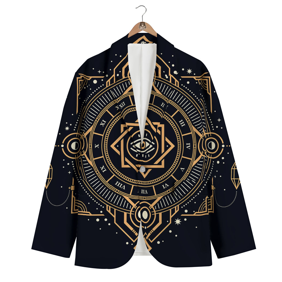 Freemasonry Masonic Eye Print Men's Blazer-grizzshop
