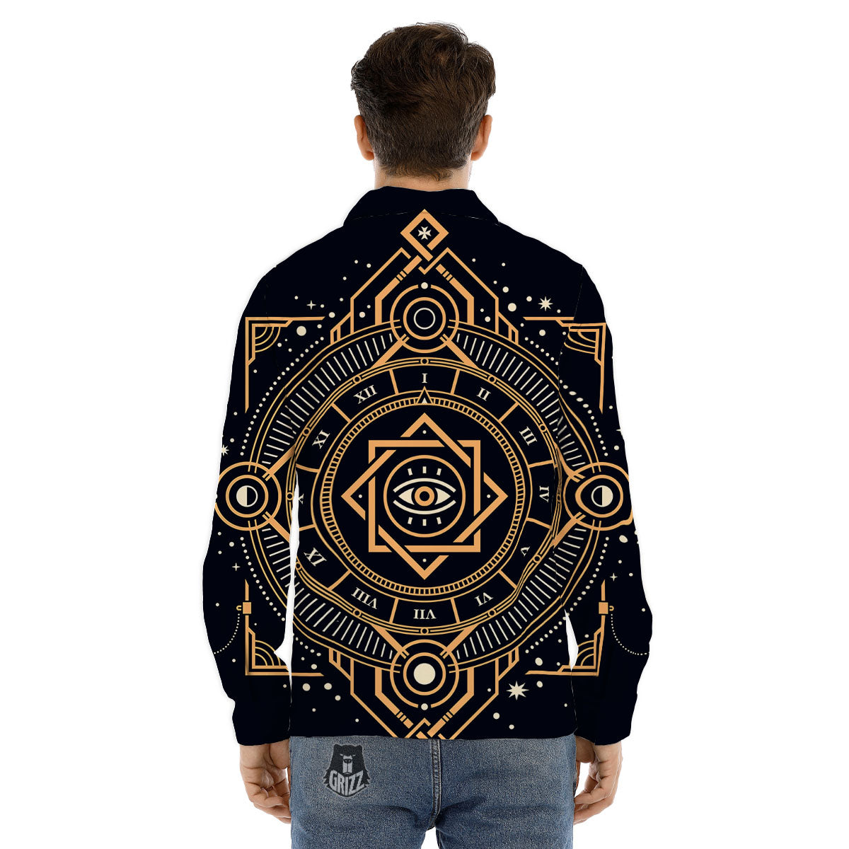 Freemasonry Masonic Eye Print Men's Dress Shirts-grizzshop