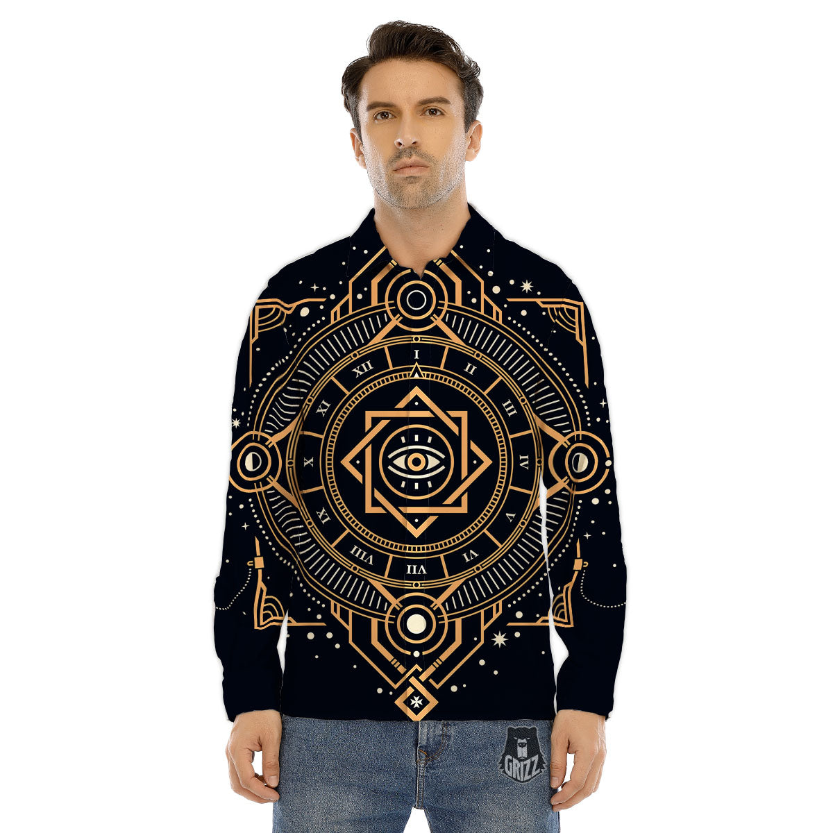 Freemasonry Masonic Eye Print Men's Dress Shirts-grizzshop