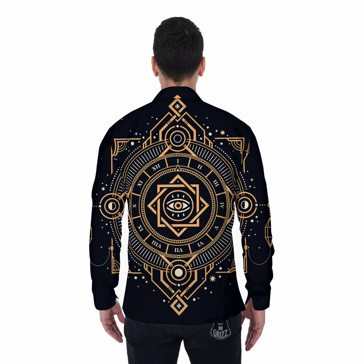 Freemasonry Masonic Eye Print Men's Long Sleeve Shirts-grizzshop