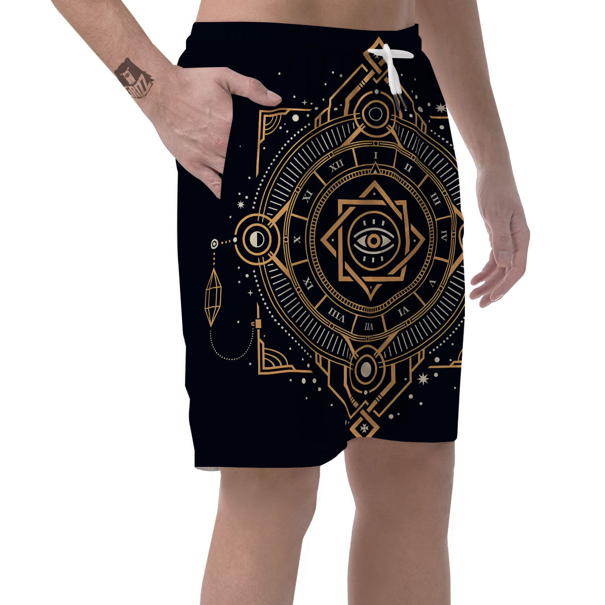 Freemasonry Masonic Eye Print Men's Shorts-grizzshop