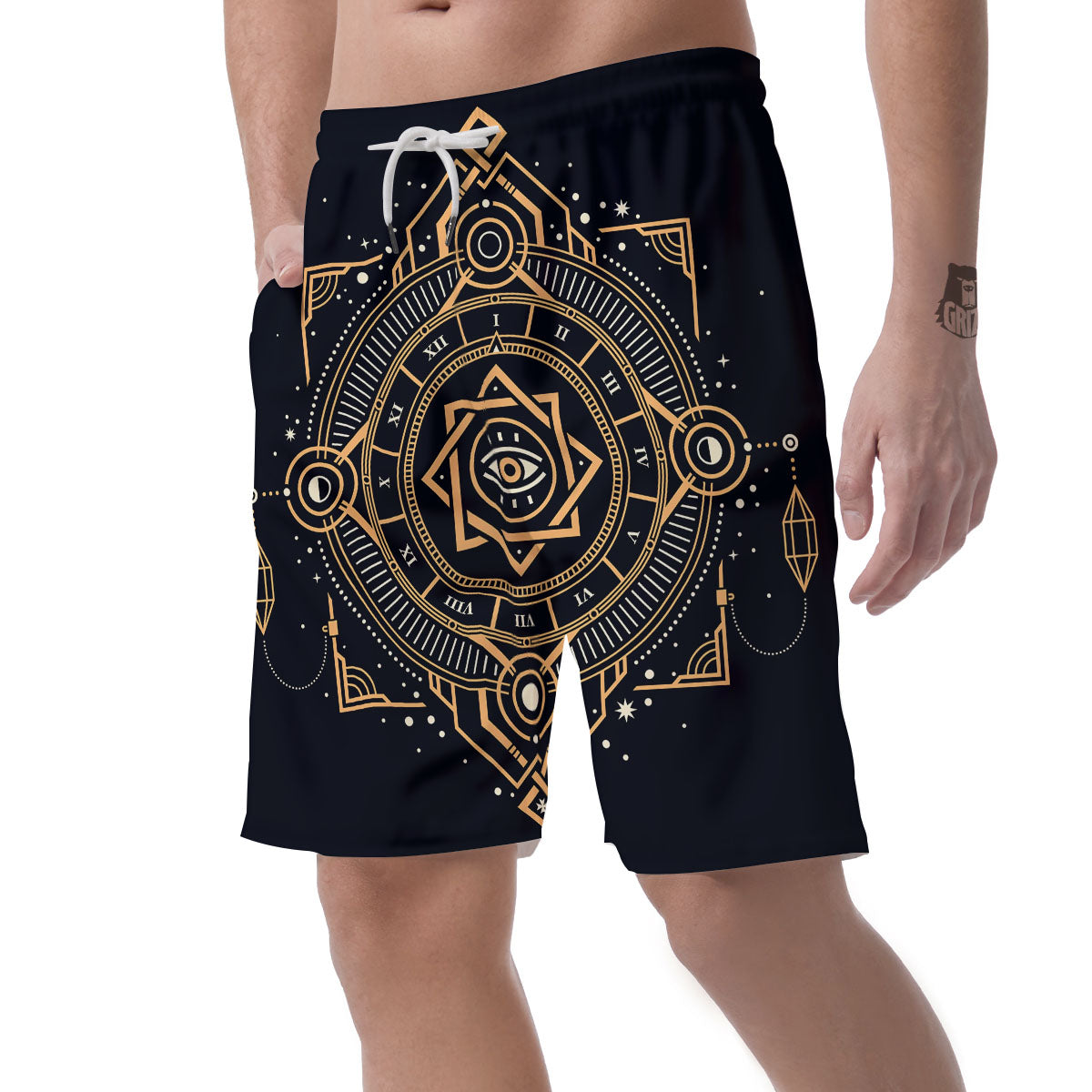 Freemasonry Masonic Eye Print Men's Shorts-grizzshop