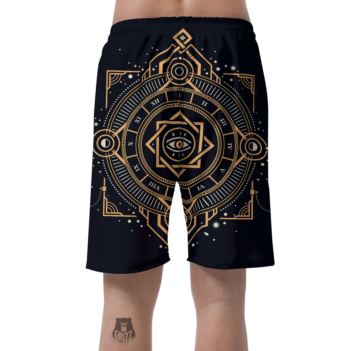 Freemasonry Masonic Eye Print Men's Shorts-grizzshop