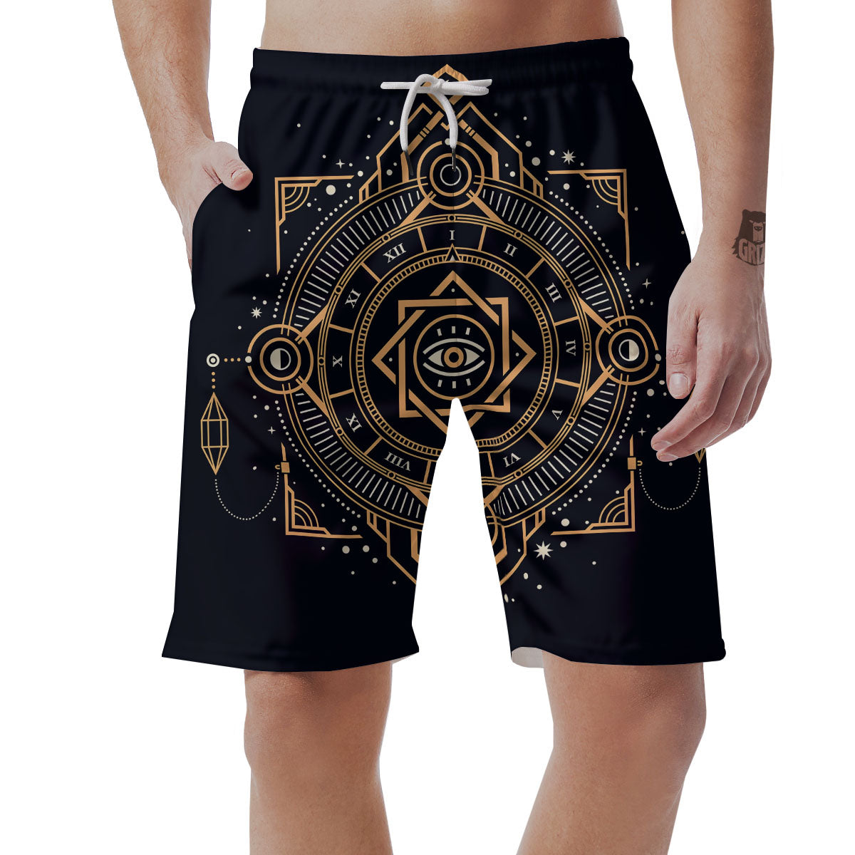 Freemasonry Masonic Eye Print Men's Shorts-grizzshop