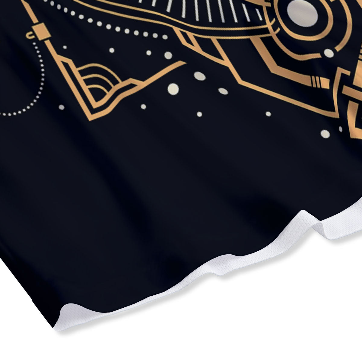 Freemasonry Masonic Eye Print Mesh Shorts