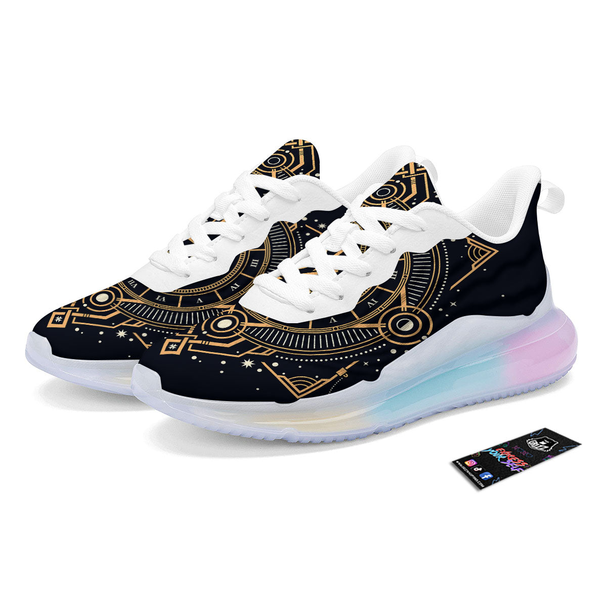 Freemasonry Masonic Eye Print Running Sneakers-grizzshop