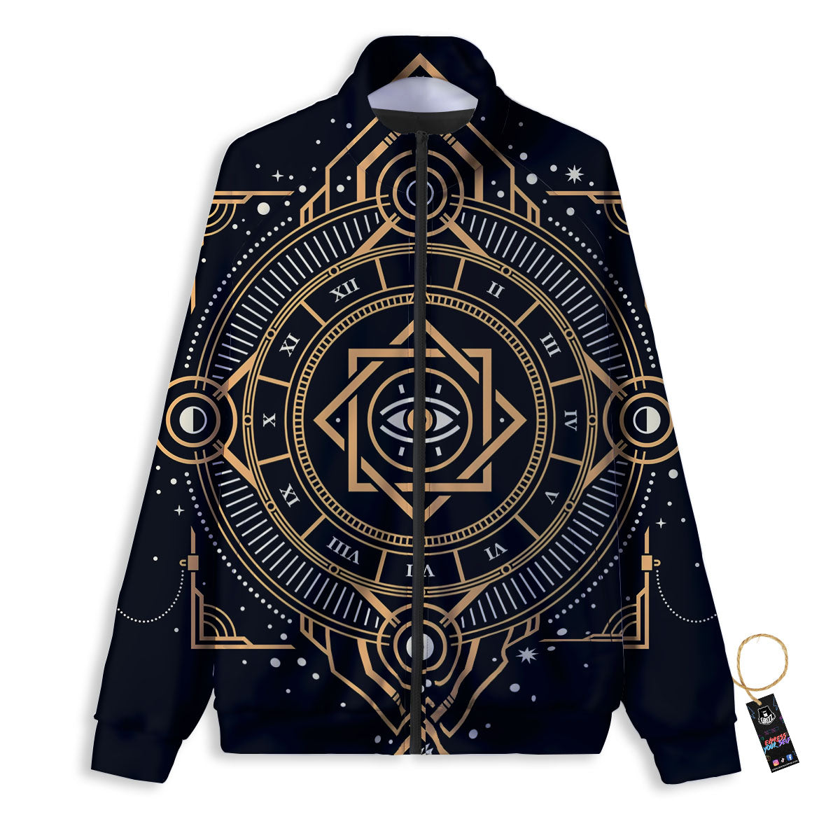Freemasonry Masonic Eye Print Track Jacket-grizzshop