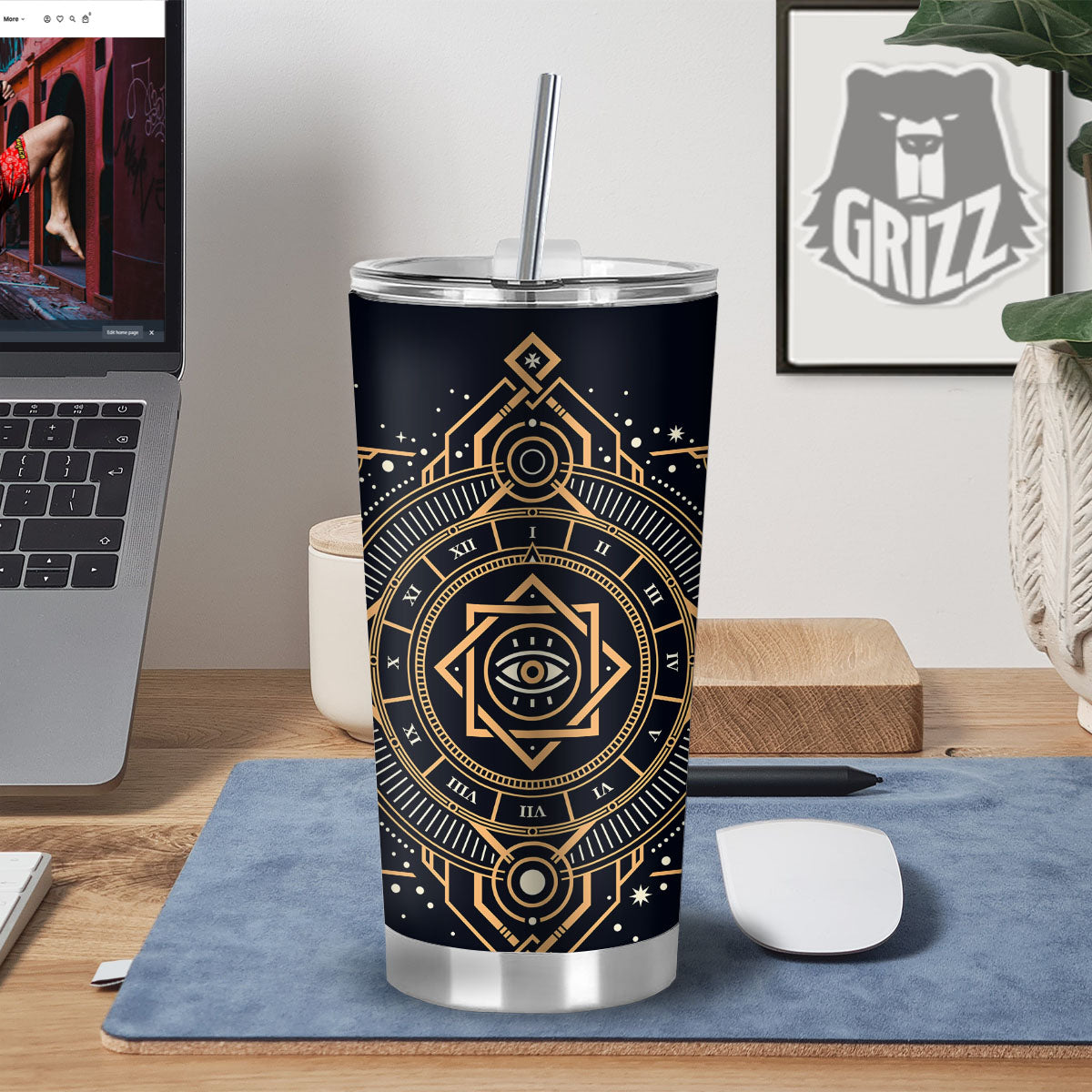 Freemasonry Masonic Eye Print Tumbler-grizzshop