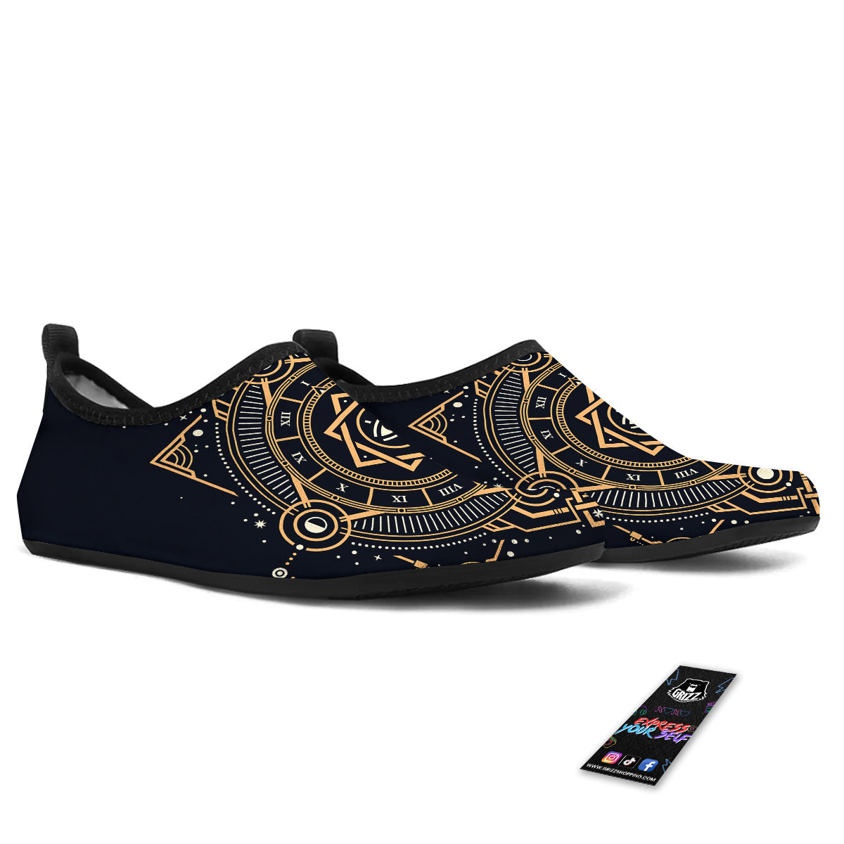 Freemasonry Masonic Eye Print Water Shoes-grizzshop