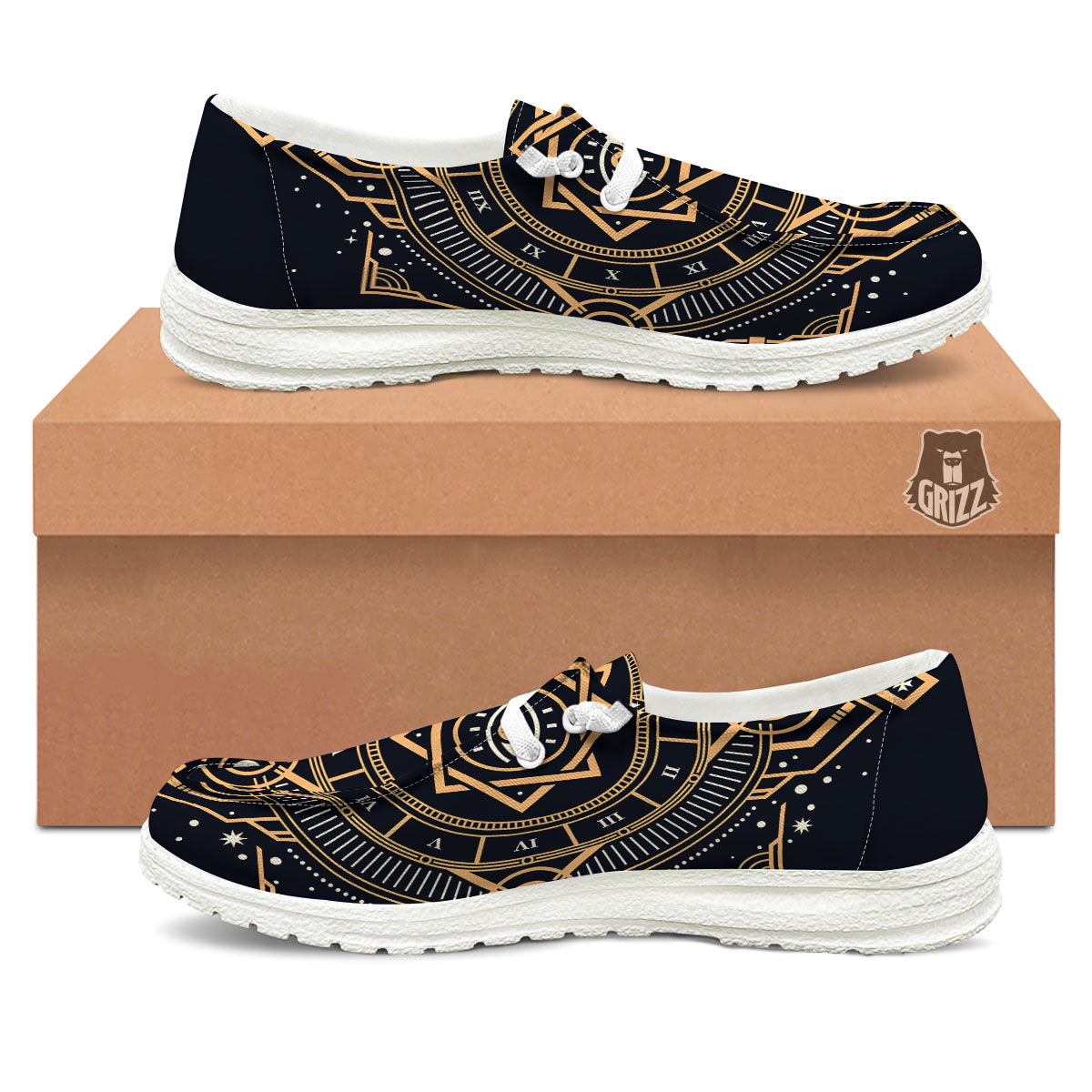 Freemasonry Masonic Eye Print White Loafers-grizzshop