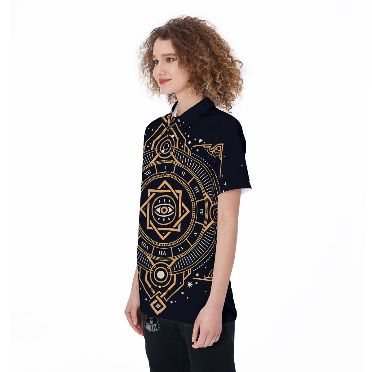 Freemasonry Masonic Eye Print Women's Golf Shirts-grizzshop