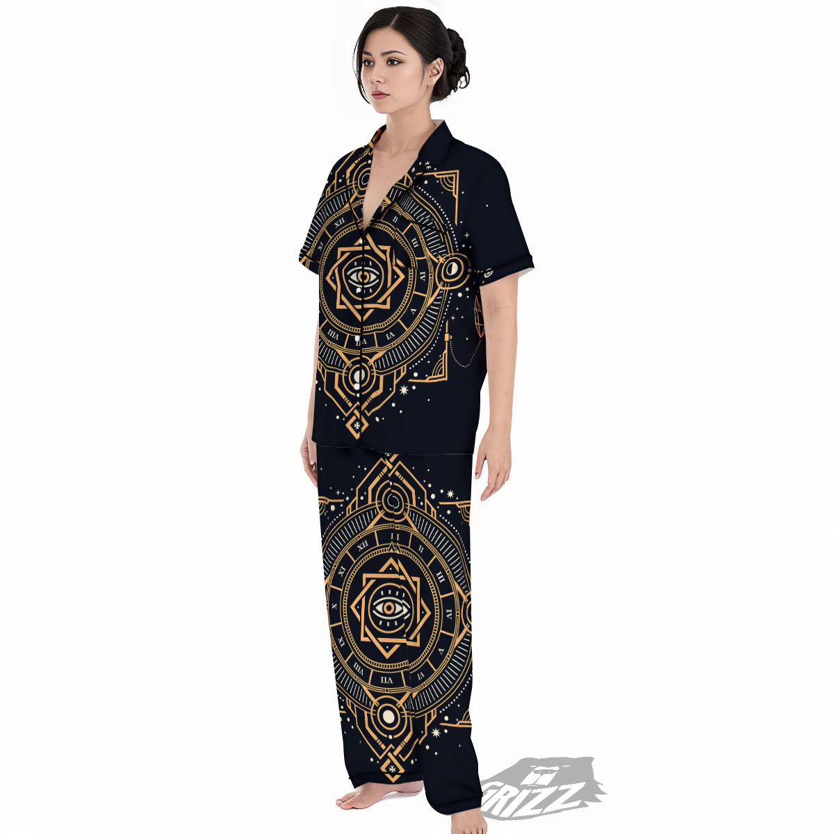 Freemasonry Masonic Eye Print Women's Pajamas Set-grizzshop