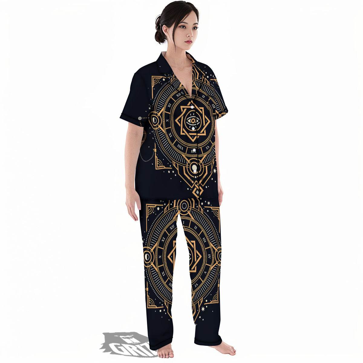 Freemasonry Masonic Eye Print Women's Pajamas Set-grizzshop