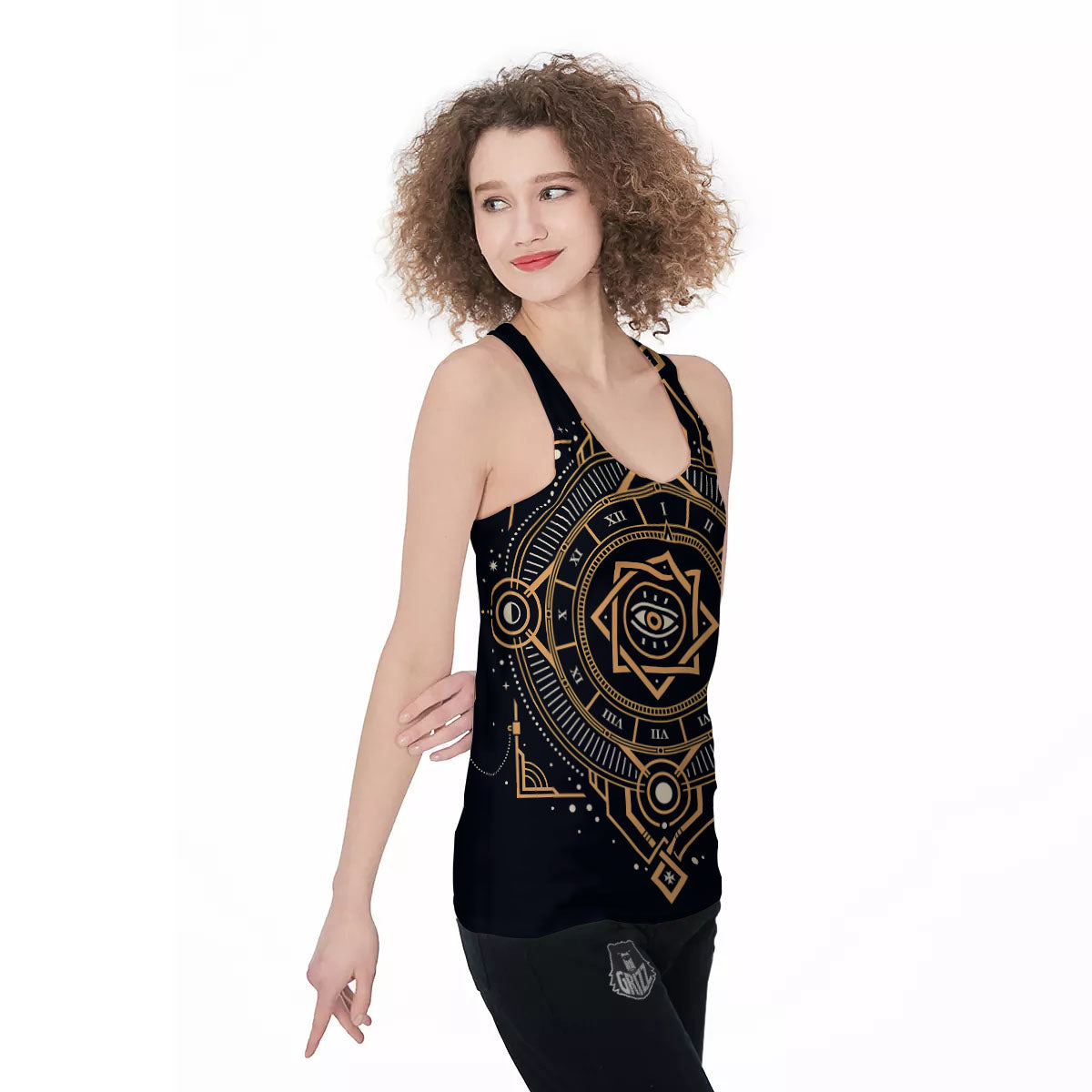 Freemasonry Masonic Eye Print Women's Racerback Tank Top-grizzshop
