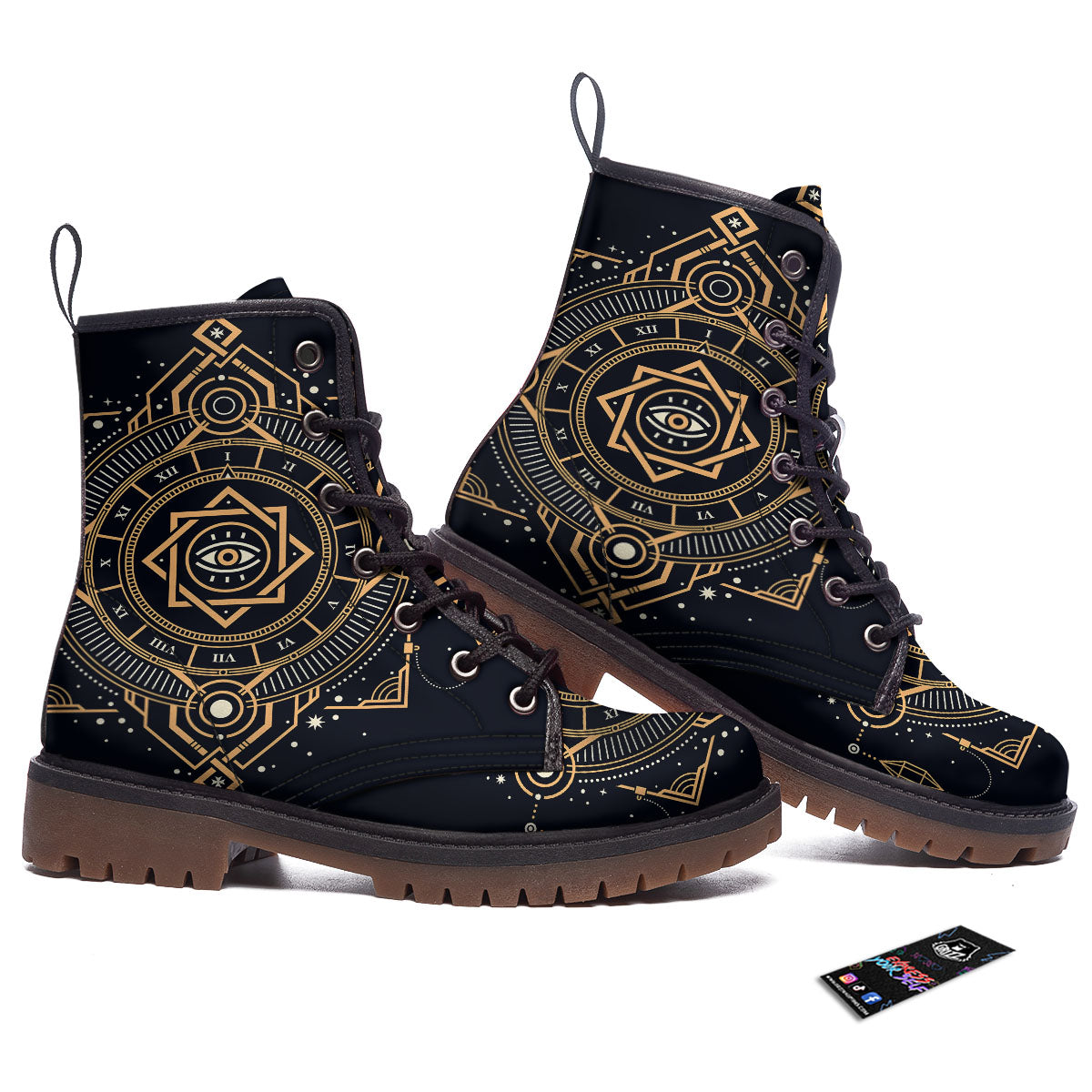 Freemasonry Masonic Eye Print Work Boots-grizzshop