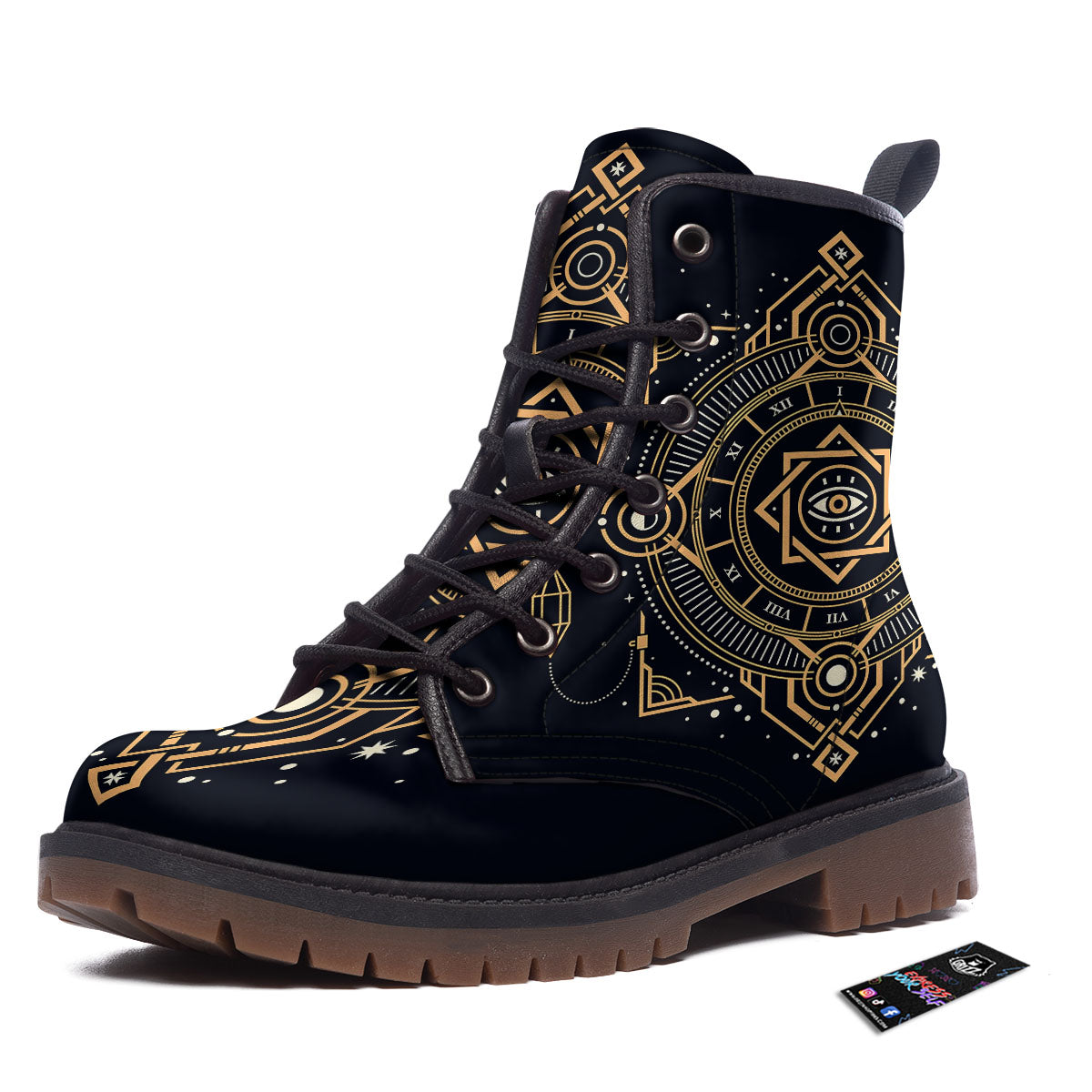 Freemasonry Masonic Eye Print Work Boots-grizzshop