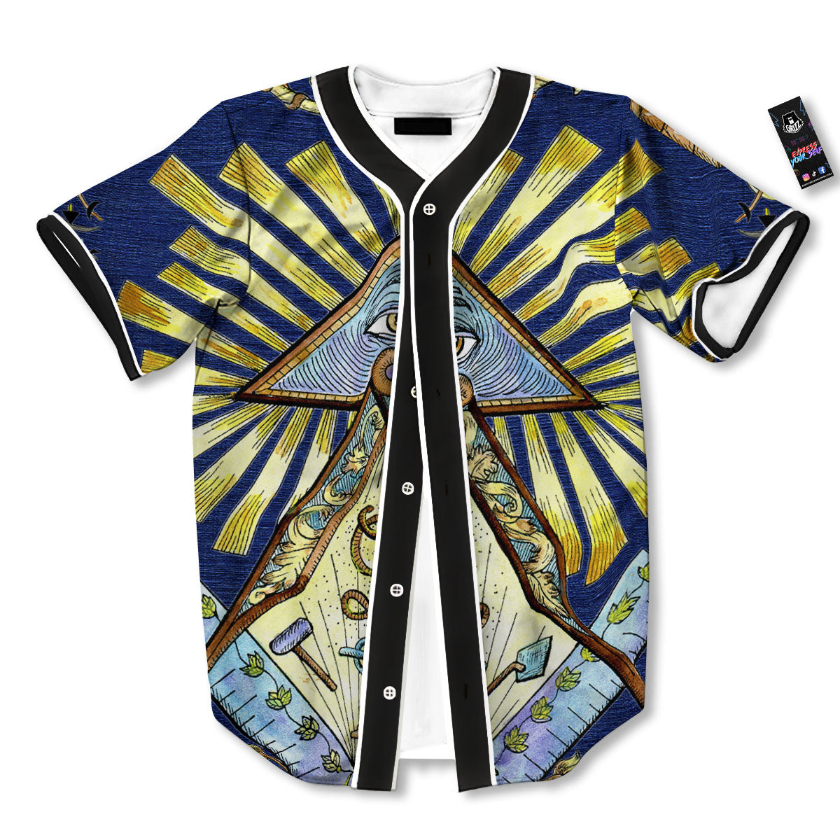 Freemasonry Masonic Vintage Print Baseball Jersey-grizzshop