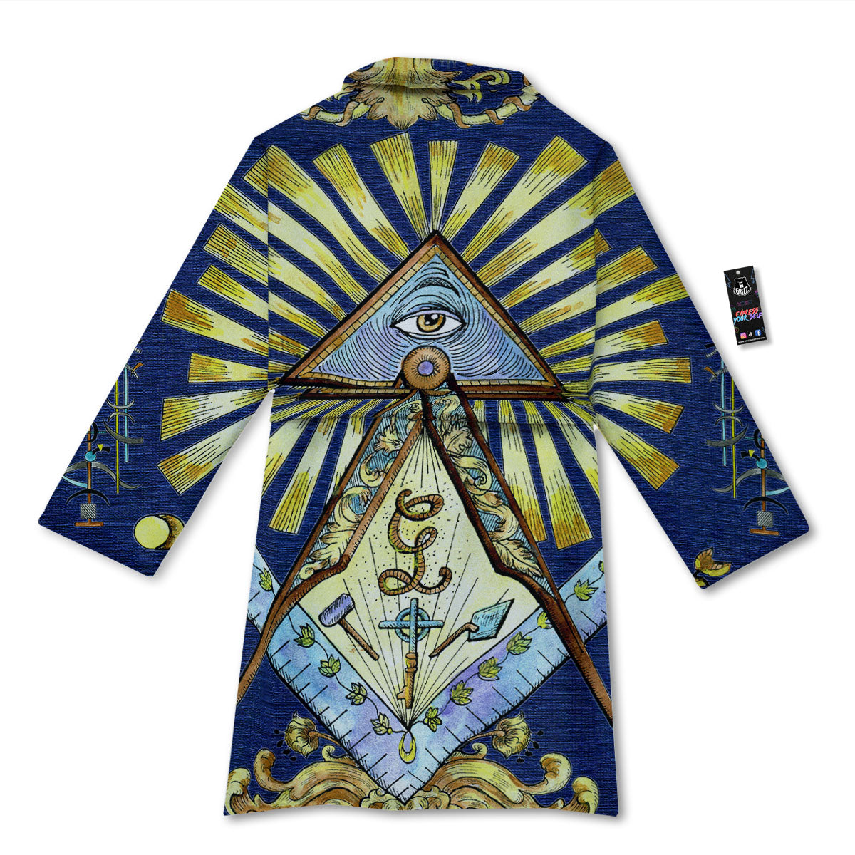 Freemasonry Masonic Vintage Print Bathrobe-grizzshop