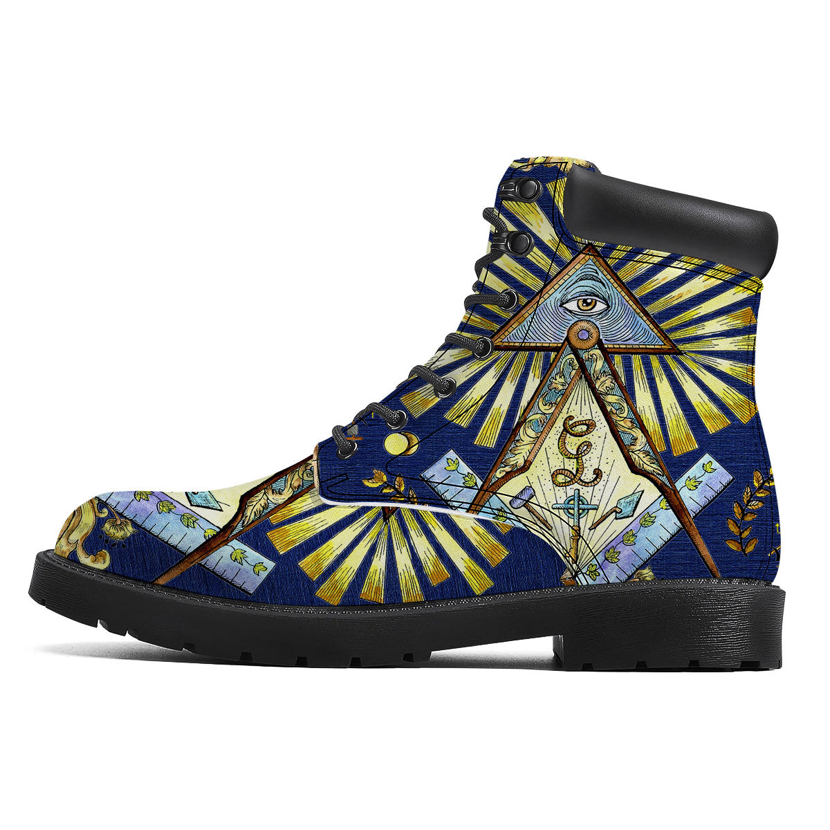 Freemasonry Masonic Vintage Print Boots-grizzshop