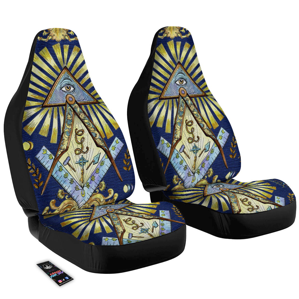 Freemasonry Masonic Vintage Print Car Seat Covers-grizzshop