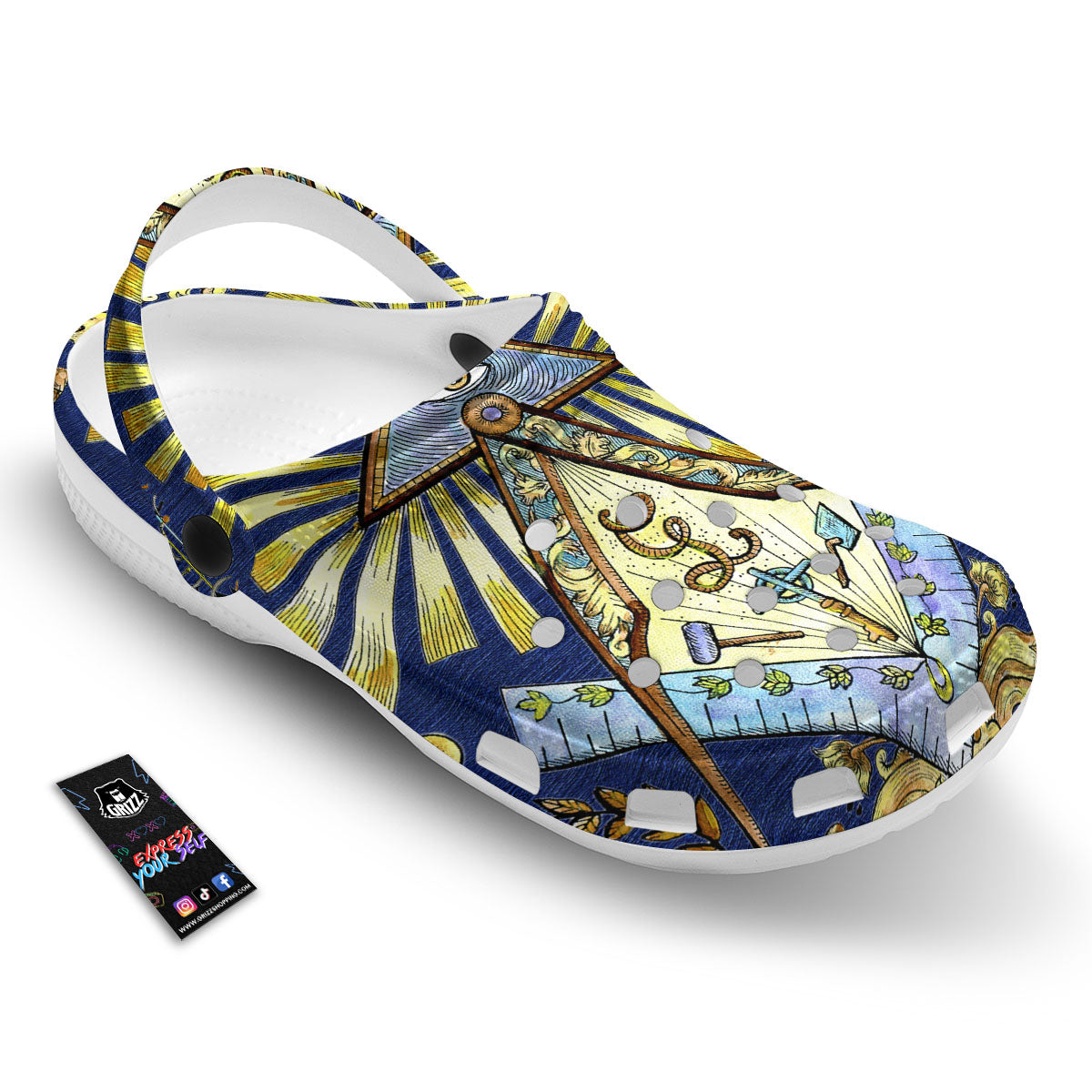 Freemasonry Masonic Vintage Print Clog-grizzshop