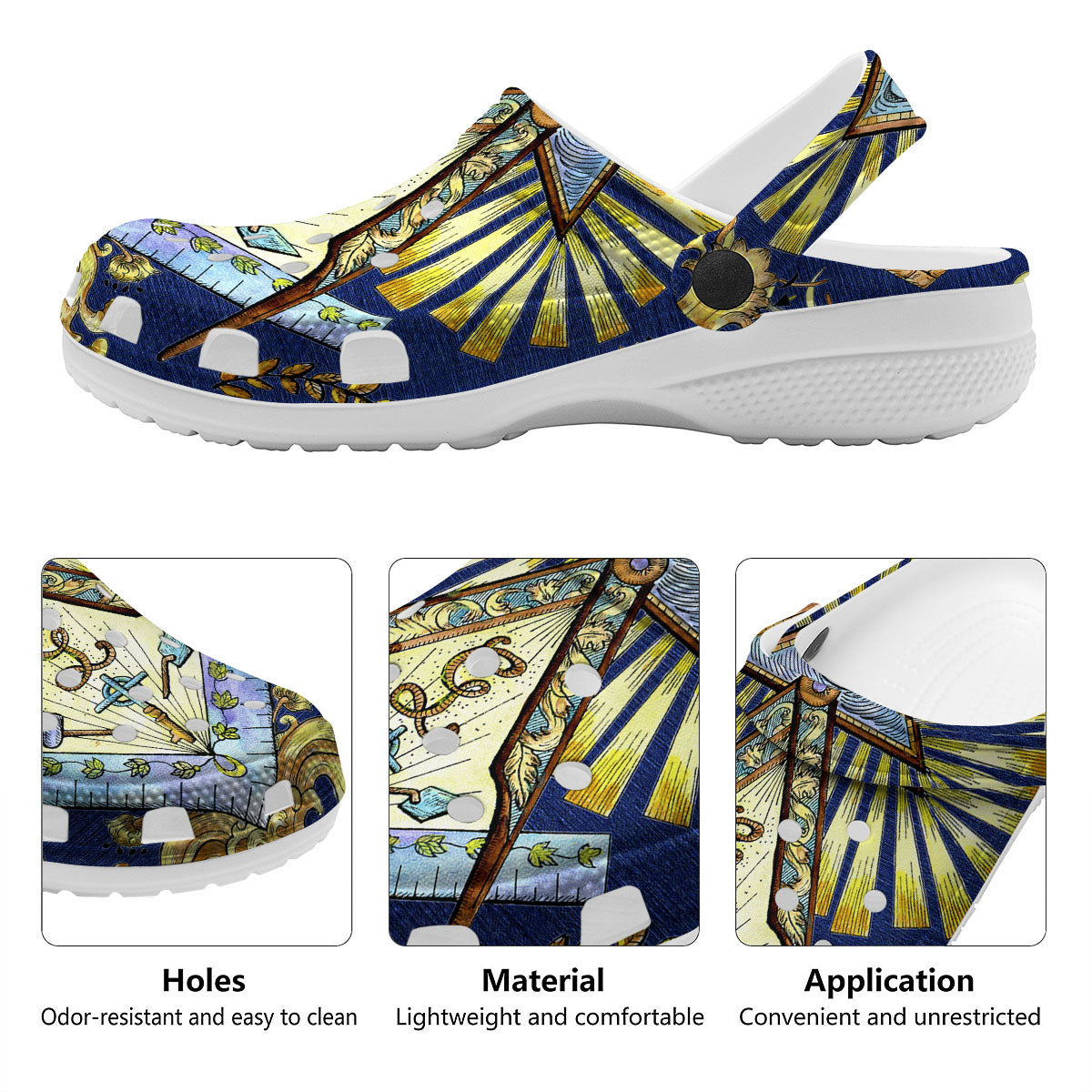 Freemasonry Masonic Vintage Print Clog-grizzshop