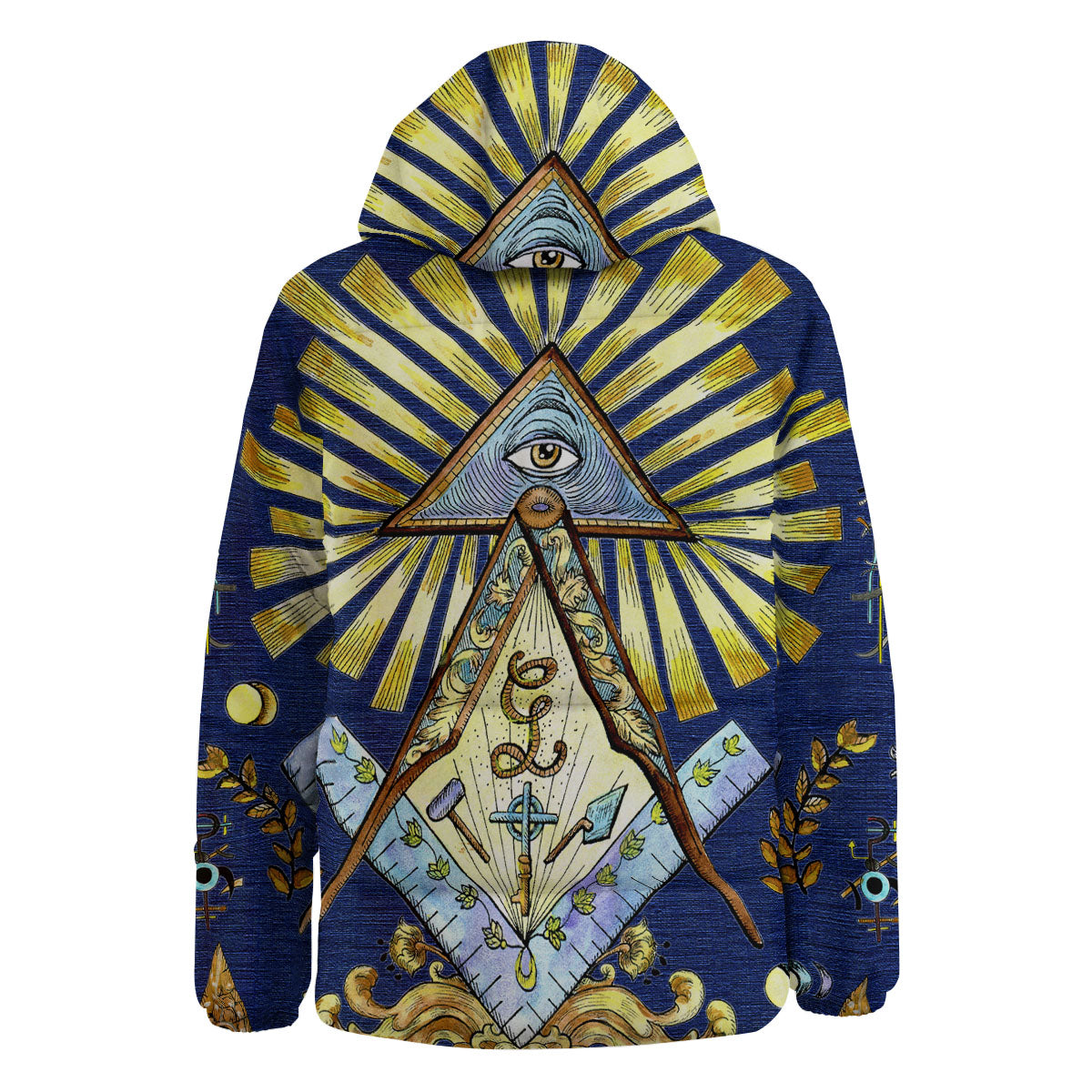 Freemasonry Masonic Vintage Print Down Jacket-grizzshop