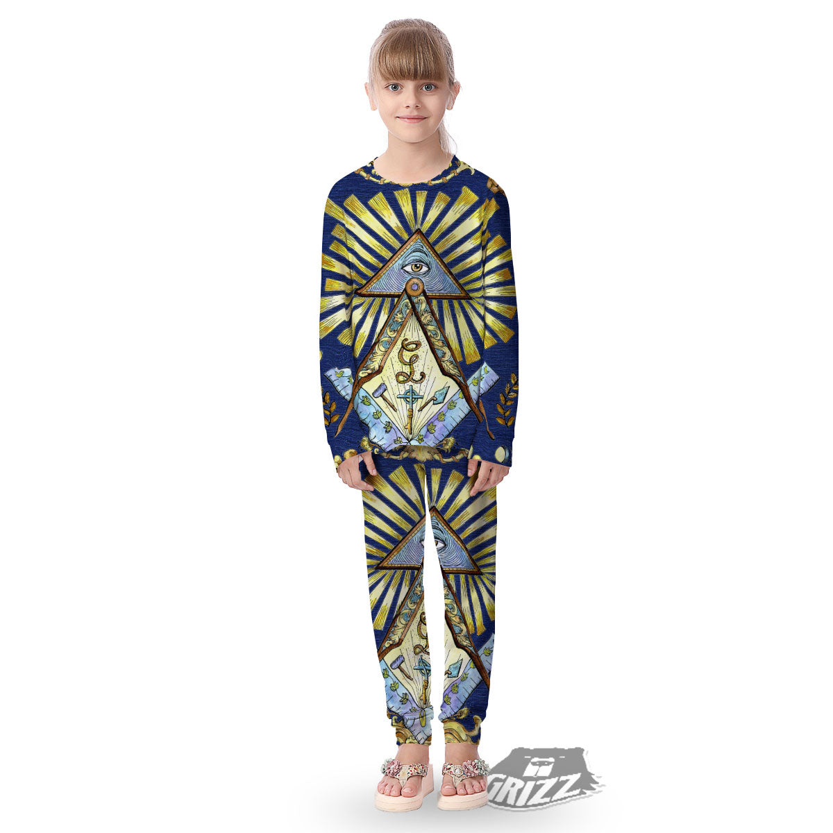 Freemasonry Masonic Vintage Print Kid's Pajamas-grizzshop