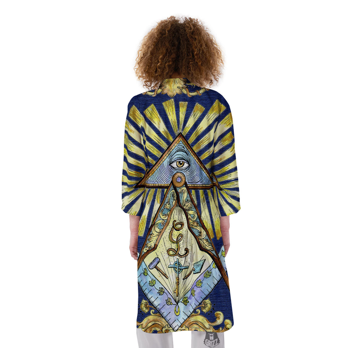 Freemasonry Masonic Vintage Print Kimono-grizzshop
