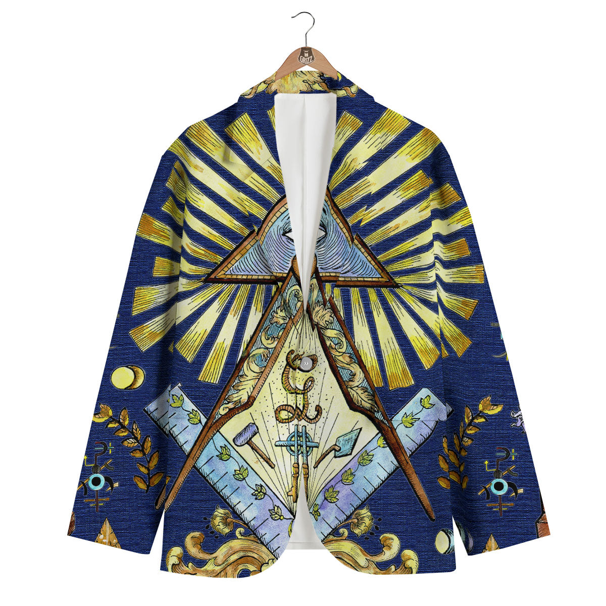 Freemasonry Masonic Vintage Print Men's Blazer-grizzshop
