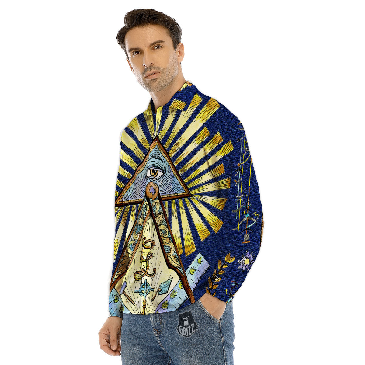 Freemasonry Masonic Vintage Print Men's Dress Shirts-grizzshop