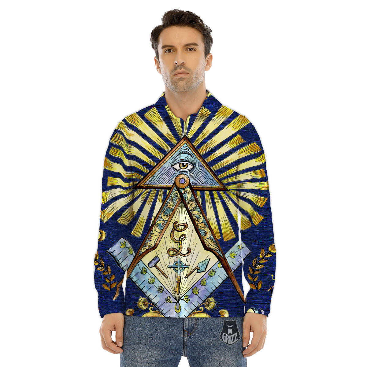 Freemasonry Masonic Vintage Print Men's Dress Shirts-grizzshop