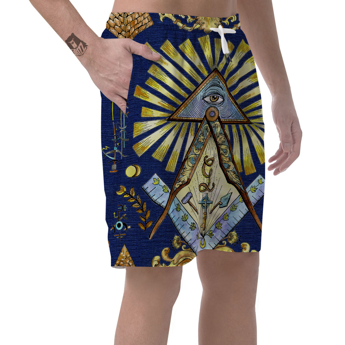 Freemasonry Masonic Vintage Print Men's Shorts-grizzshop