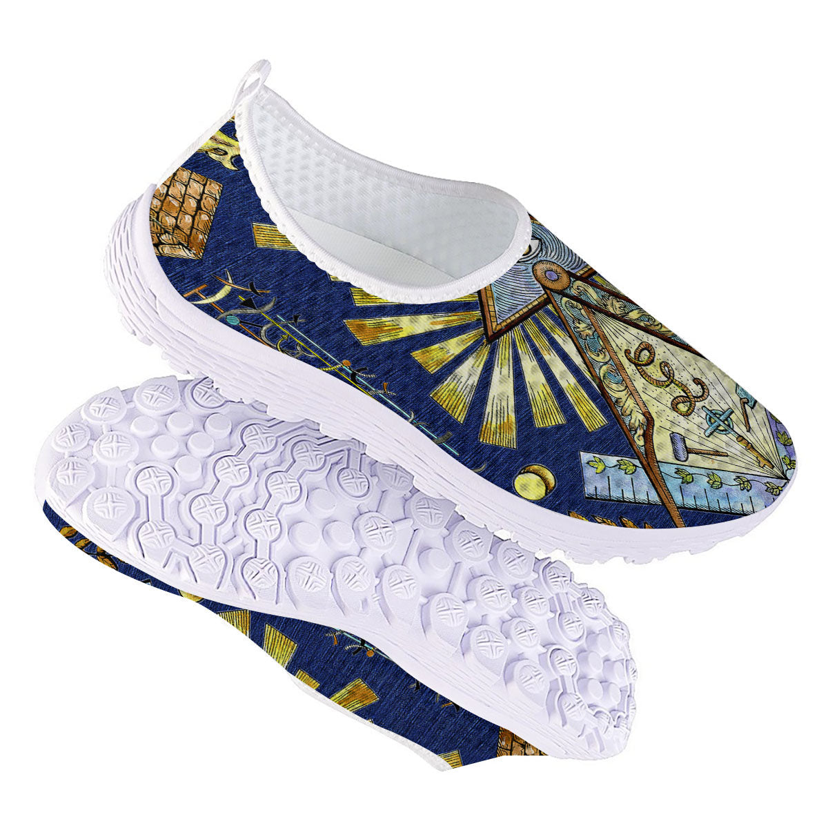 Freemasonry Masonic Vintage Print Nurse Shoes-grizzshop