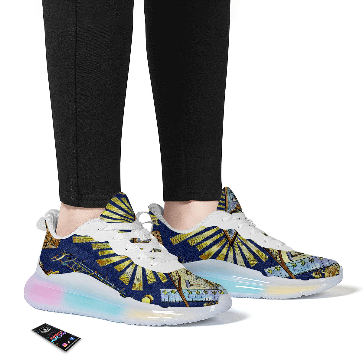 Freemasonry Masonic Vintage Print Running Sneakers-grizzshop