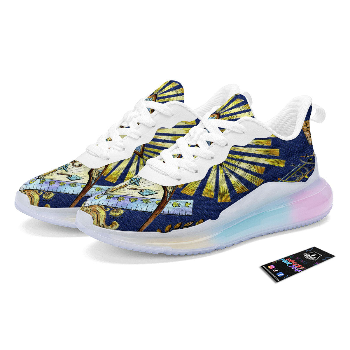 Freemasonry Masonic Vintage Print Running Sneakers-grizzshop