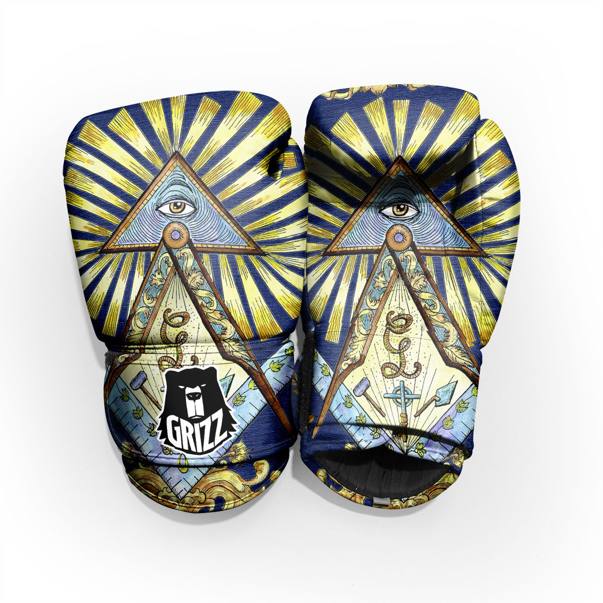 Freemasonry Masonic Vintage Print Pro Boxing Glove